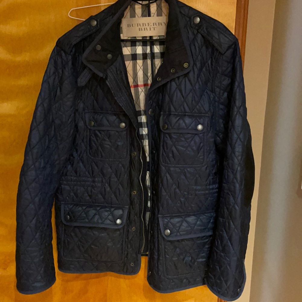 Burberry quilted coat with elbow patches!!